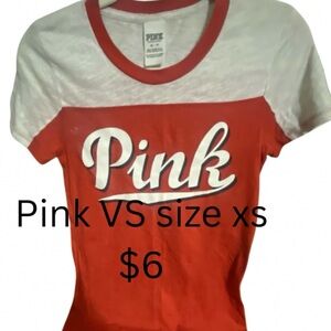 PINK Victoria's Secret Red and White Tee